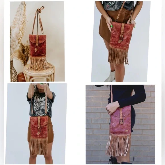 NWT Bed Stu Leather SANDY LANE Fringe Crossbody Bag Adobe Lux MSRP $205 - Picture 13 of 13